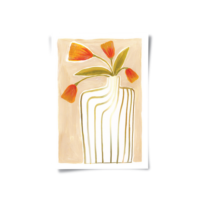Gold Stripe Vase - Poster