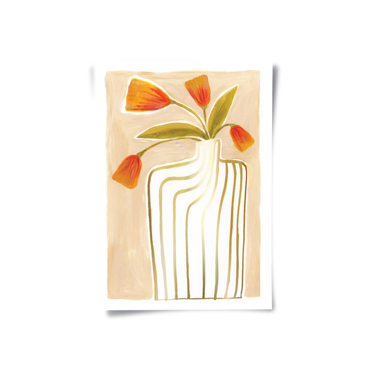 Gold Stripe Vase - Poster