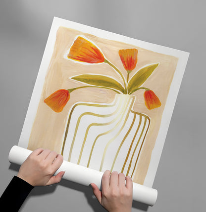 Gold Stripe Vase - Poster