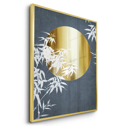 Gold Sun and Bamboo Leaves - Fine Art