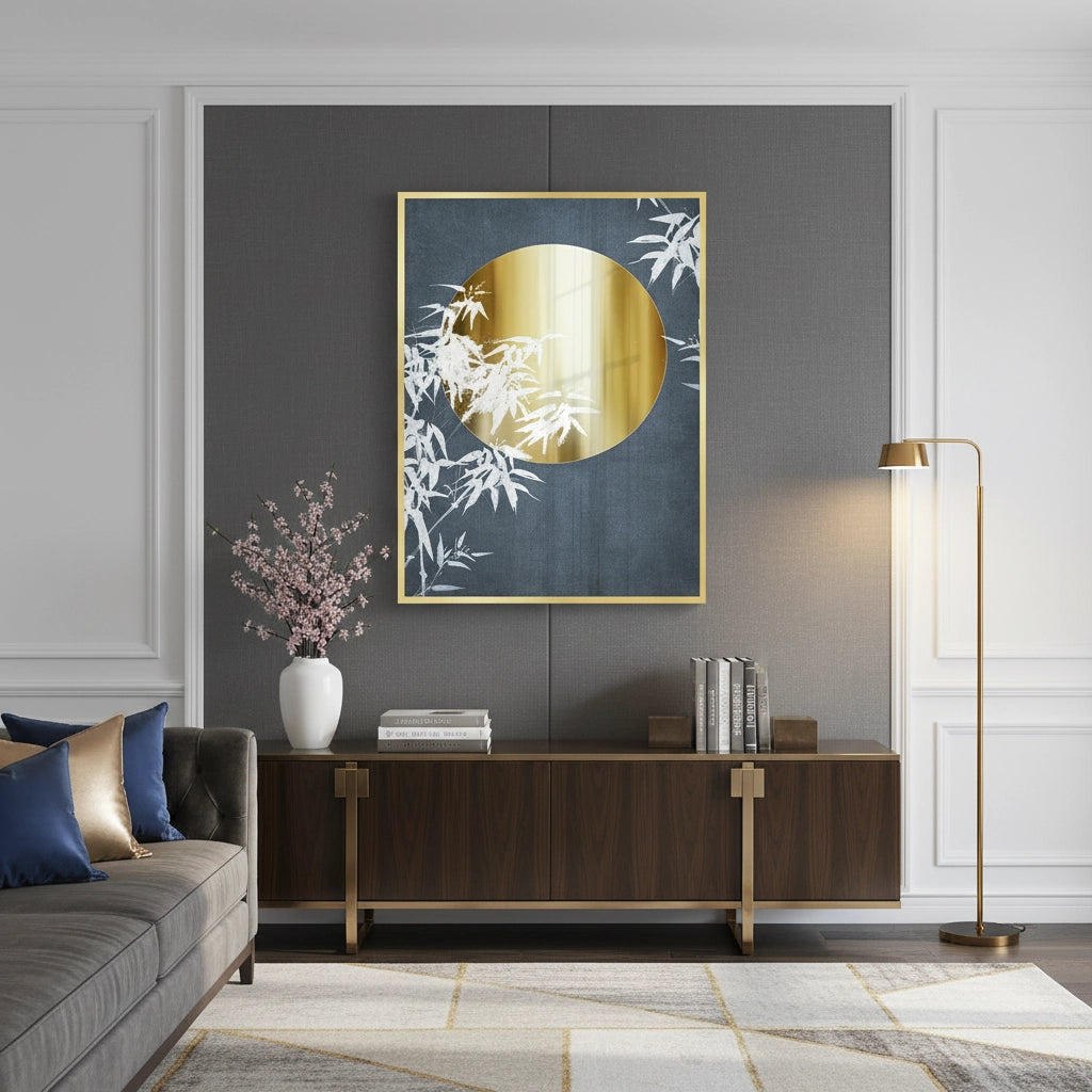 2Gold Sun and Bamboo Leaves - Fine Art