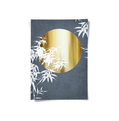 Gold Sun and Bamboo Leaves - Poster