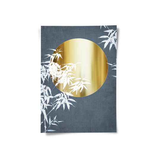 Gold Sun and Bamboo Leaves - Poster