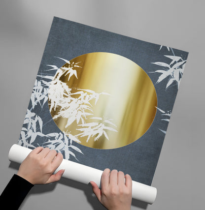 Gold Sun and Bamboo Leaves - Poster
