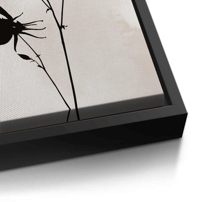 Gold Sun and Black Flower  - Canvas