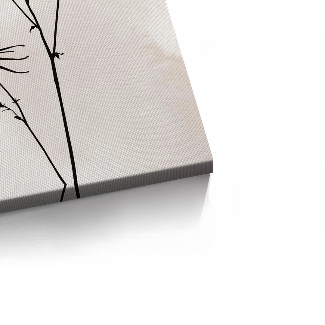 2Gold Sun and Black Flower  - Canvas