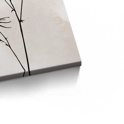 Gold Sun and Black Flower  - Canvas