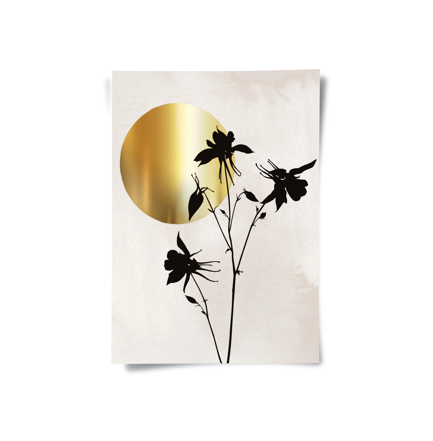 2Gold Sun and Black Flower - Poster