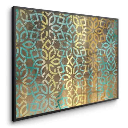 Gold Teal Pattern - Fine Art