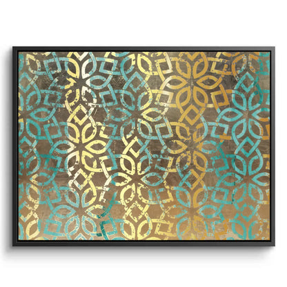 Gold Teal Pattern - Canvas