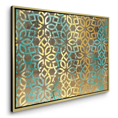 Gold Teal Pattern - Canvas