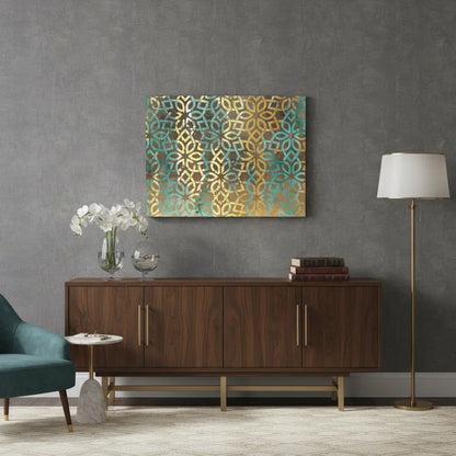 Gold Teal Pattern - Canvas