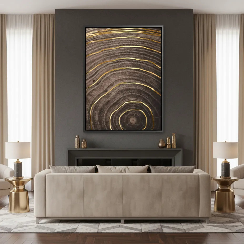 Gold Tree - Canvas - Jasmineart.ae