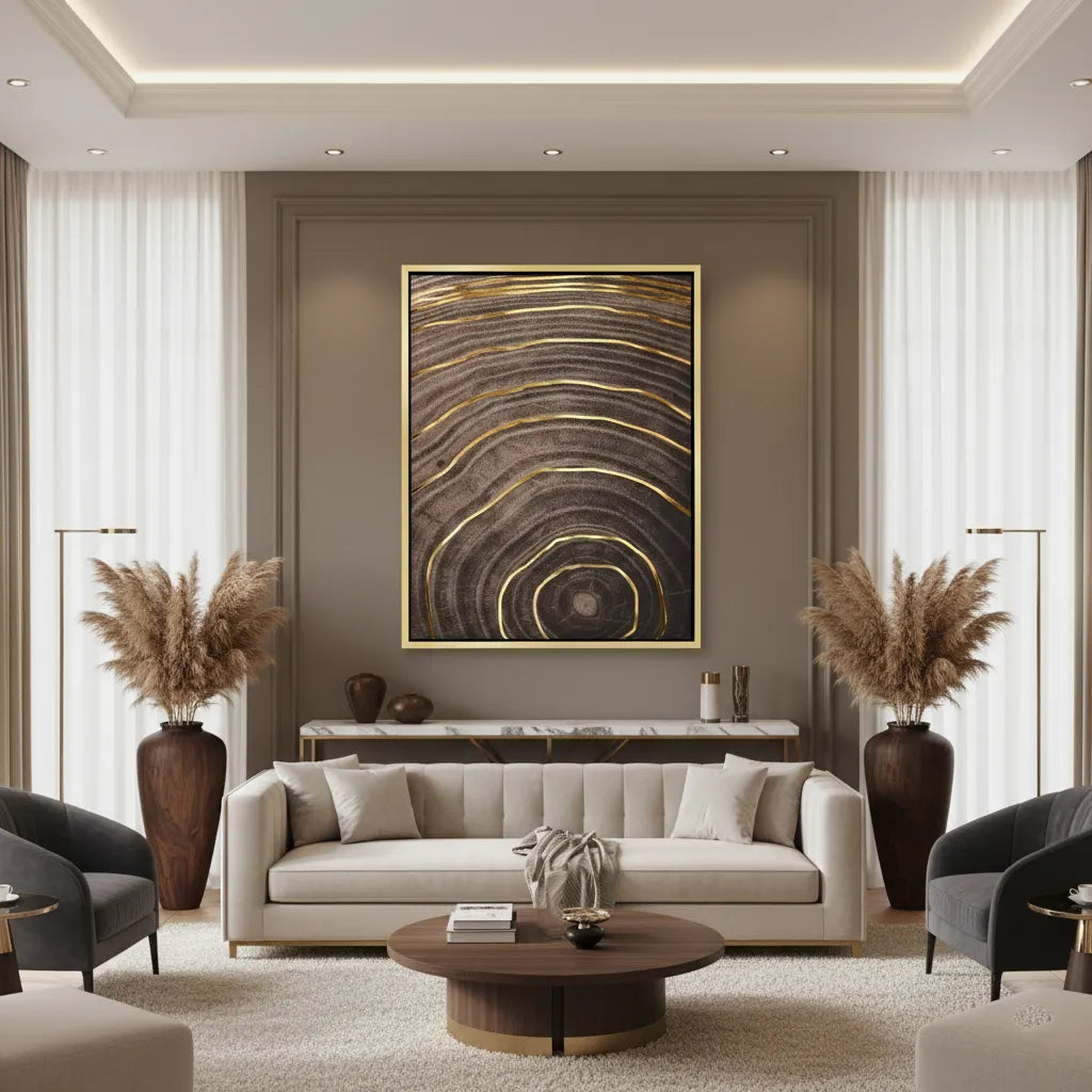 Gold Tree - Canvas - Jasmineart.ae
