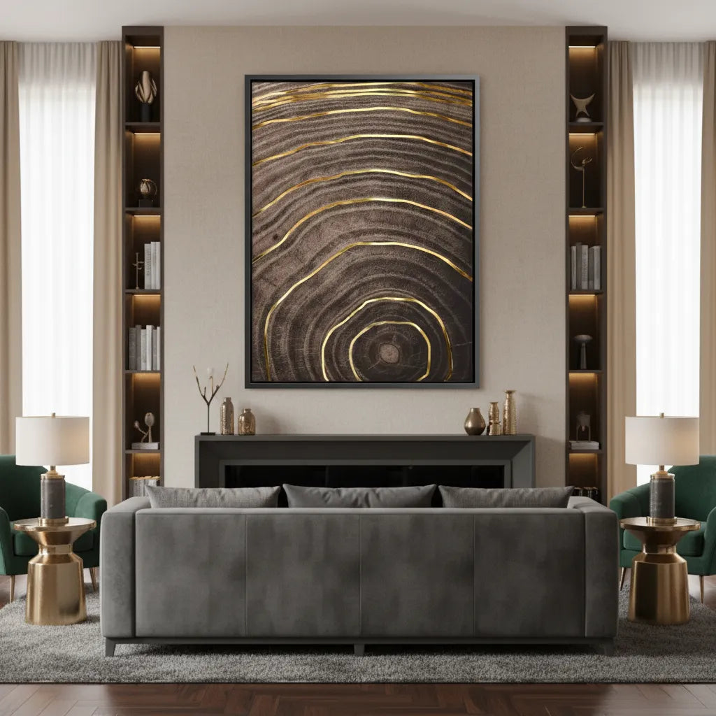 Gold Tree - Canvas - Jasmineart.ae