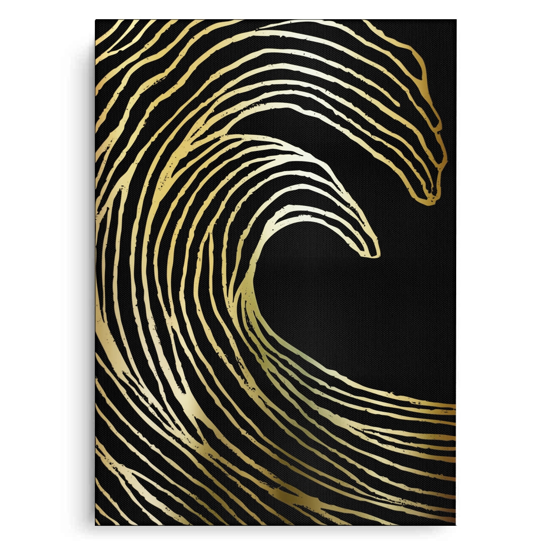 2Gold Wave Abstract - Canvas