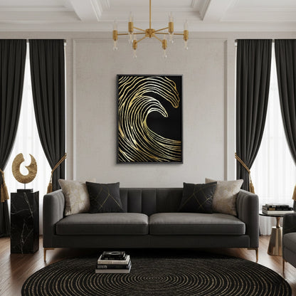 Gold Wave Abstract - Canvas