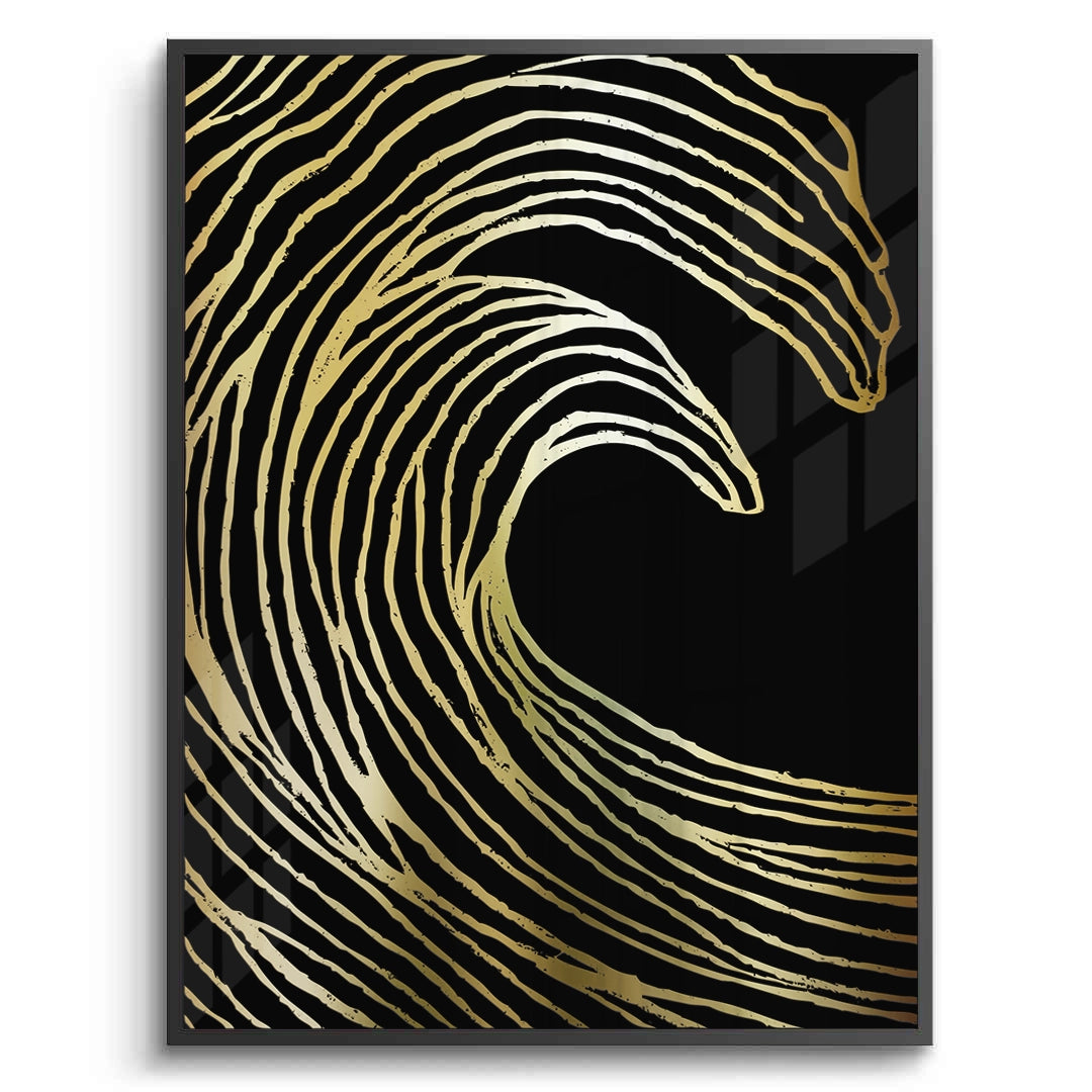 2Gold Wave Abstract - Fine Art