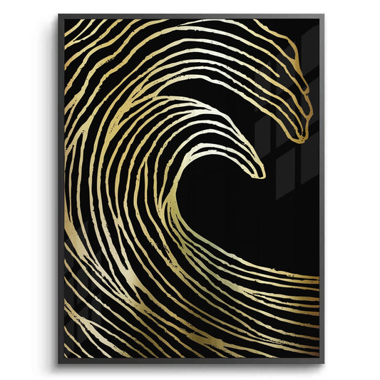 Gold Wave Abstract - Fine Art