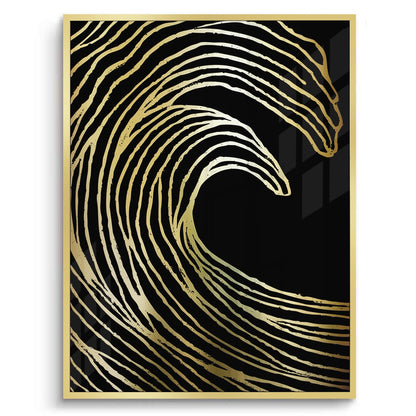 Gold Wave Abstract - Fine Art