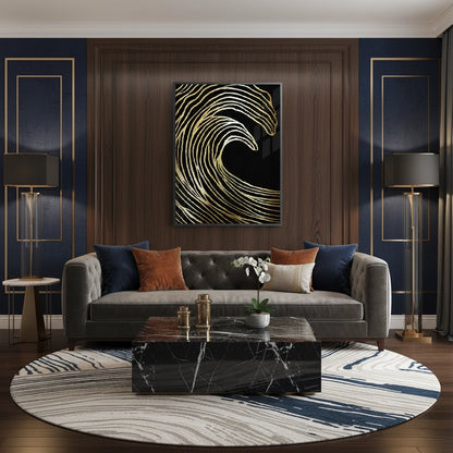 Gold Wave Abstract - Fine Art