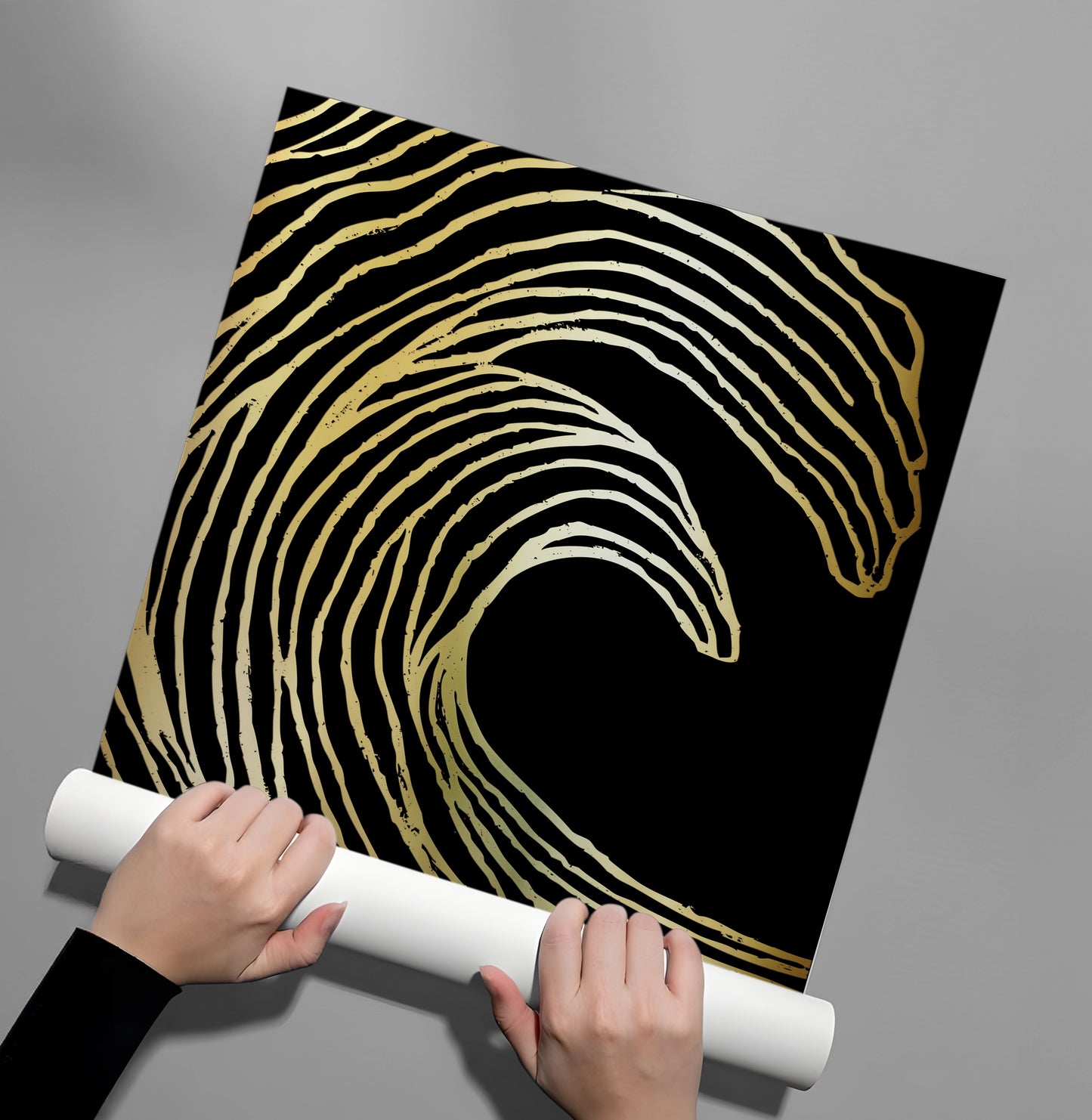 2Gold Wave Abstract - Poster