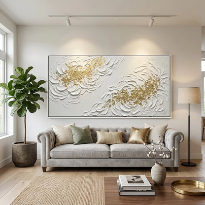 Hand-painted golden bloom impasto vase with a raised floral texture, a unique artisanal accessory for an elegant Abu Dhabi home.