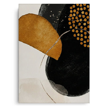 Golden Eclipse Abstract - Canvas