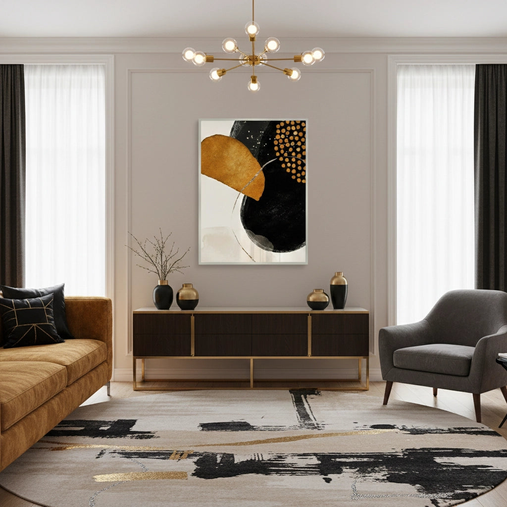 2Golden Eclipse Abstract - Fine Art