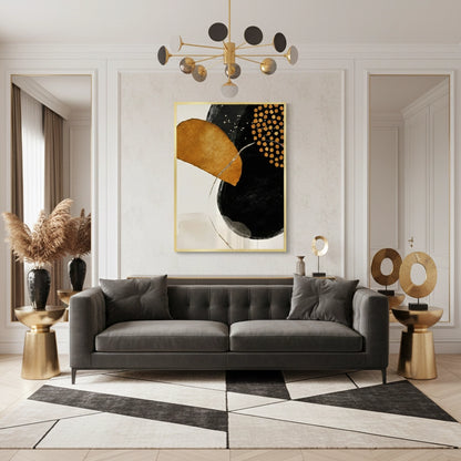 Golden Eclipse Abstract - Fine Art