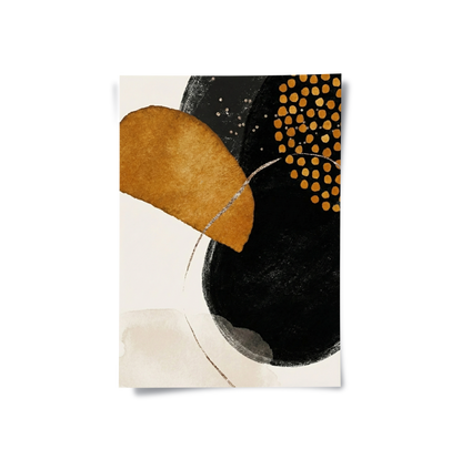 Golden Eclipse Abstract - Poster