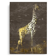 Golden Giraffe on Vintage Map - Canvas - Jasmineart.ae