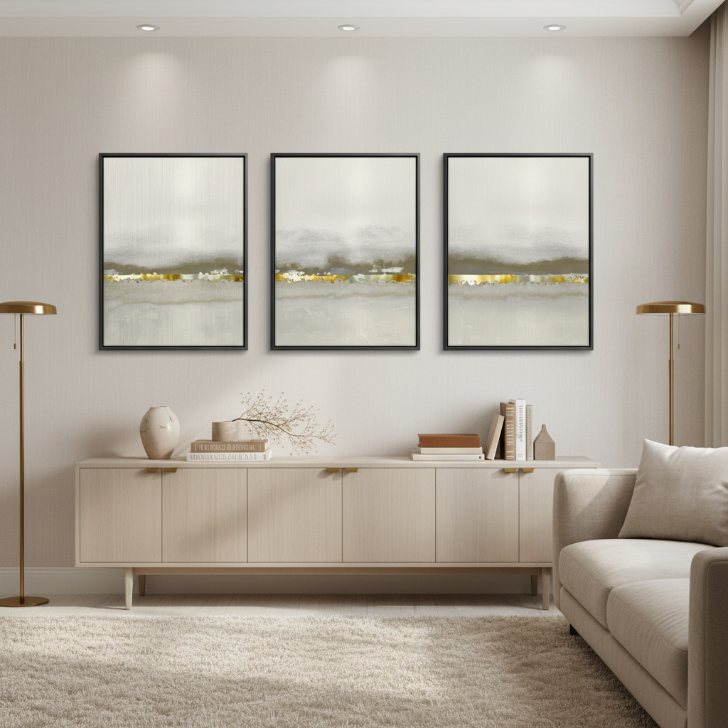 2Golden Horizon Set of 3 - Canvas