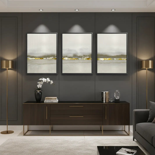 Golden Horizon Set of 3 - Canvas
