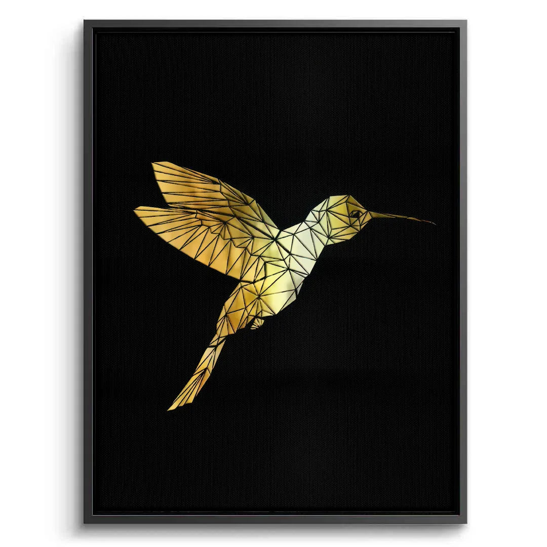 Golden Hummingbird - Canvas - Jasmineart.ae