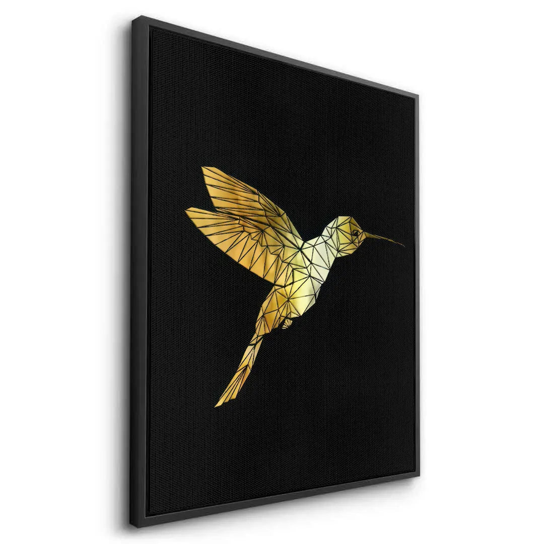 Golden Hummingbird - Canvas - Jasmineart.ae