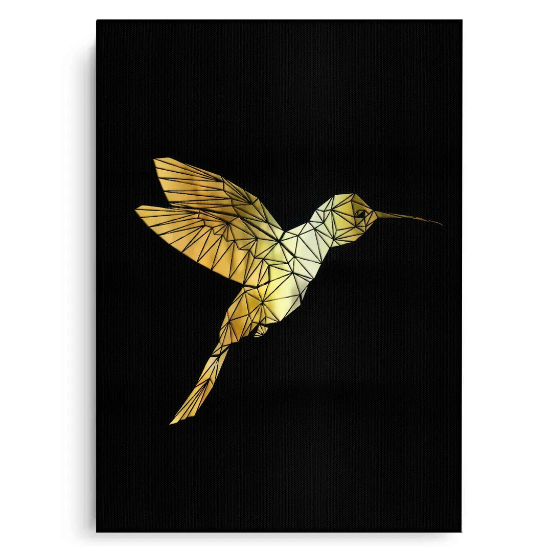 Golden Hummingbird - Canvas - Jasmineart.ae