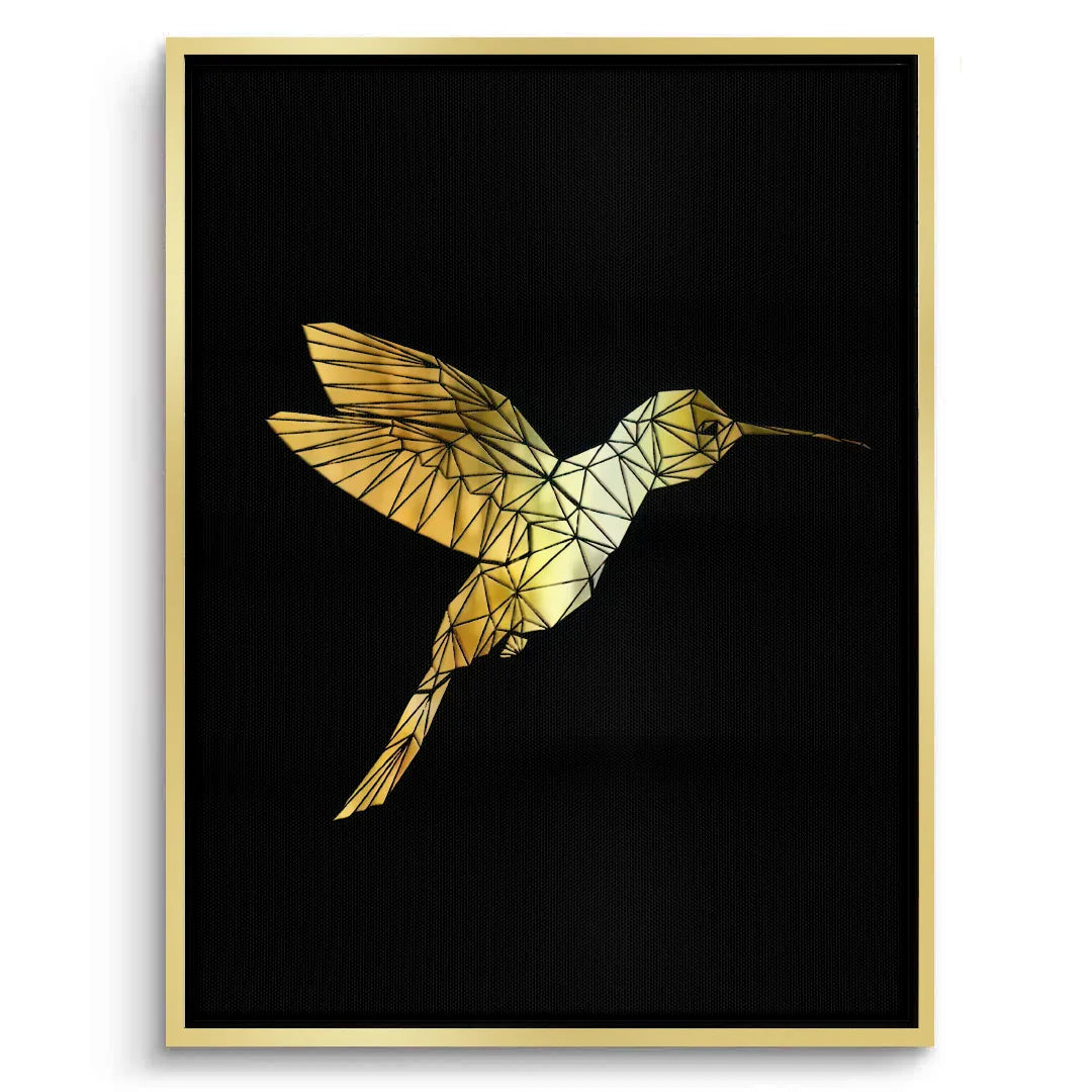 Golden Hummingbird - Canvas - Jasmineart.ae