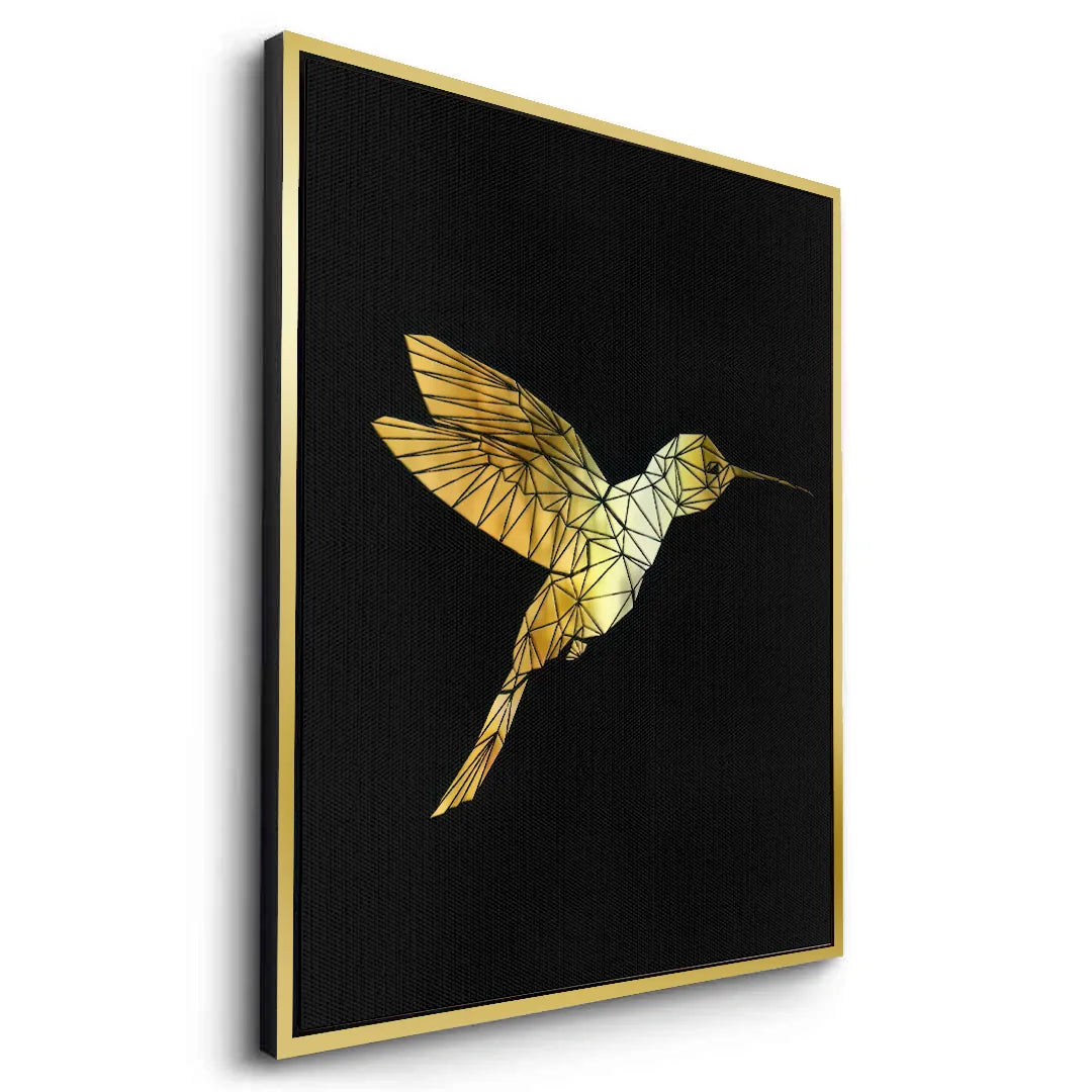 Golden Hummingbird - Canvas - Jasmineart.ae