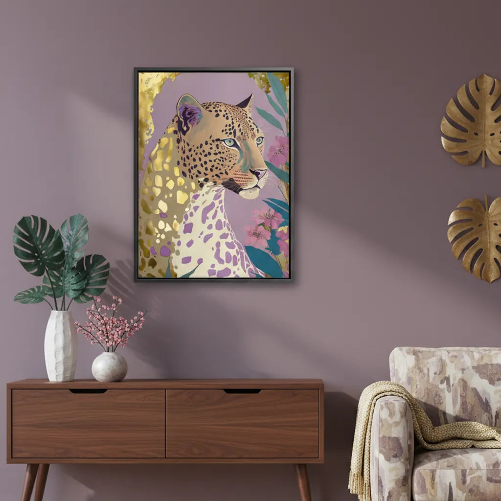 Golden Leopard - Canvas - Jasmineart.ae