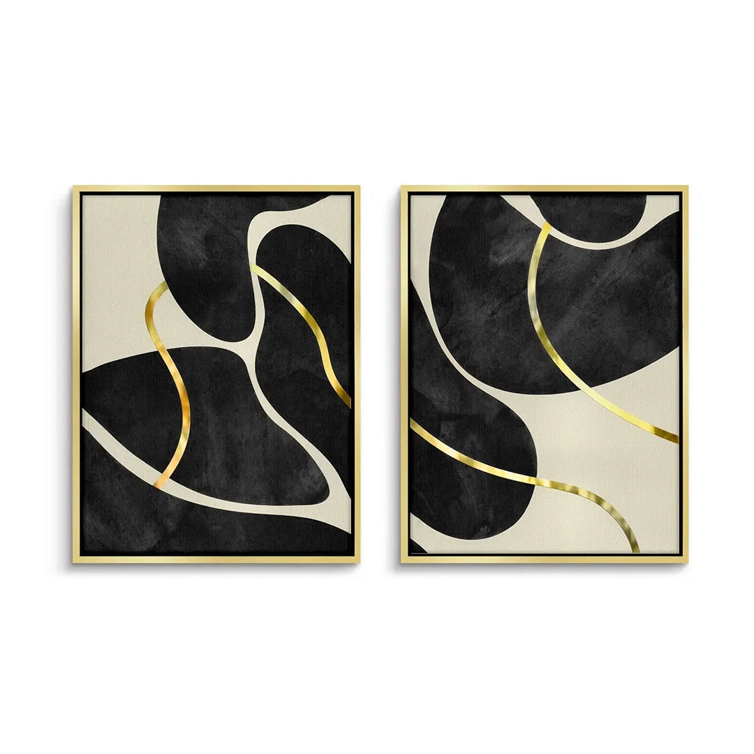 2Golden Meander Set of 2 - Canvas