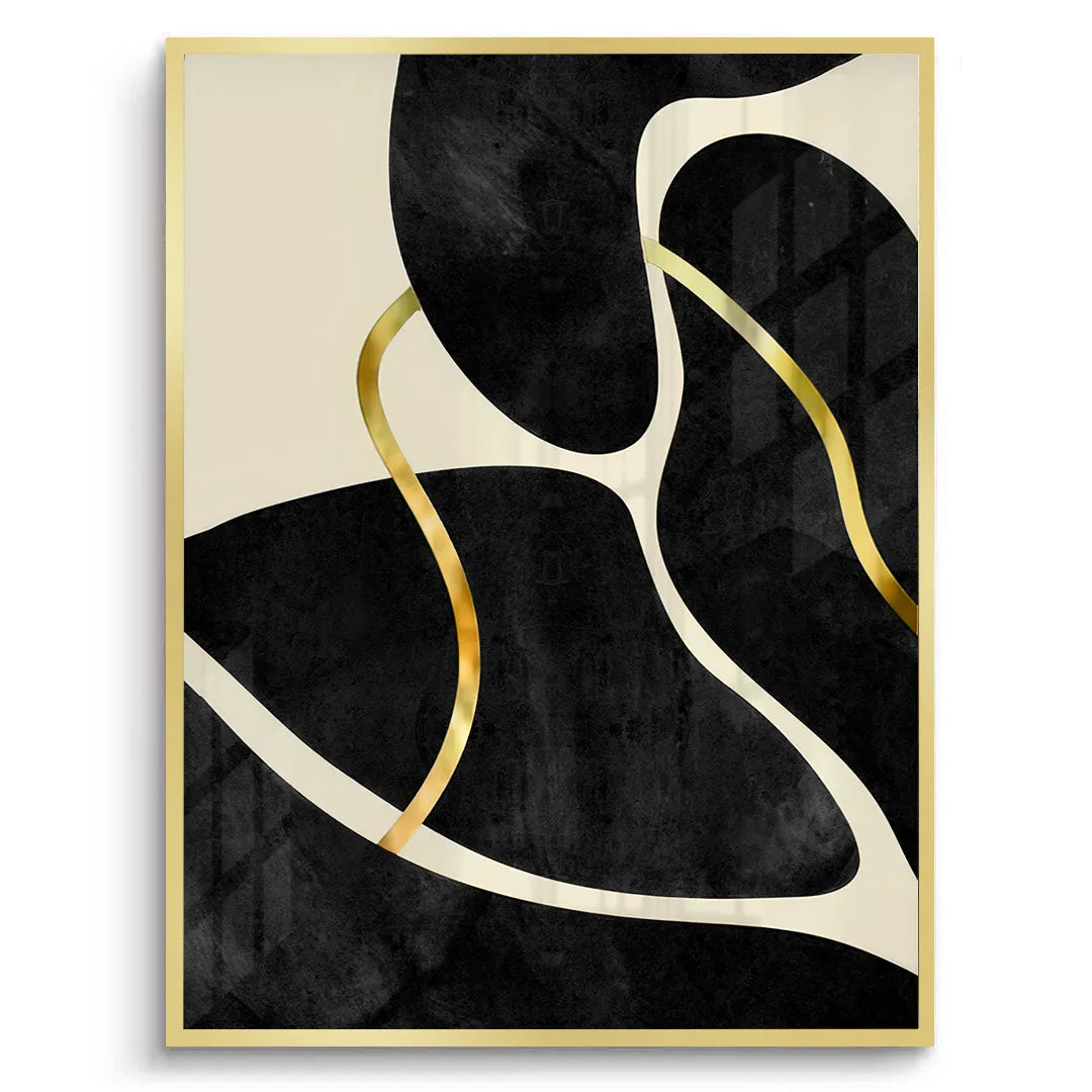 Golden Meander Set of 2 - Fine Art - Jasmineart.ae