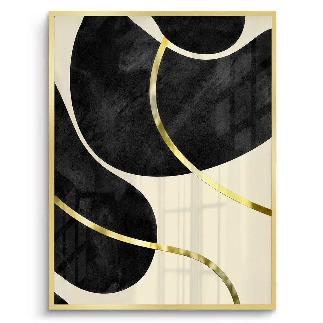 Golden Meander Set of 2 - Fine Art - Jasmineart.ae