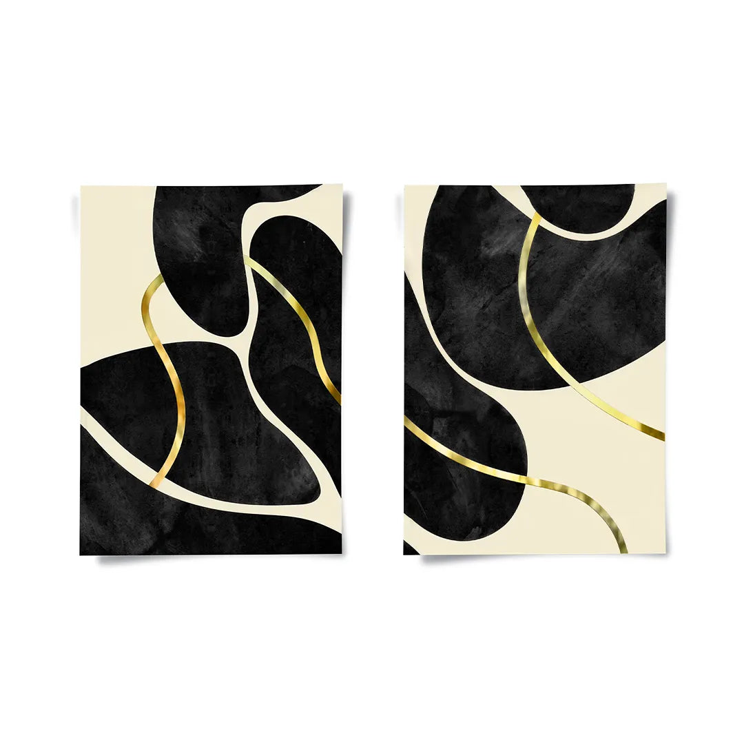 2Golden Meander Set of 2 - Poster