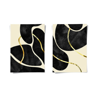 Golden Meander Set of 2 - Poster