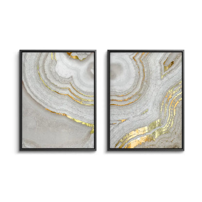 Golden Mineral Set of 2 - Canvas