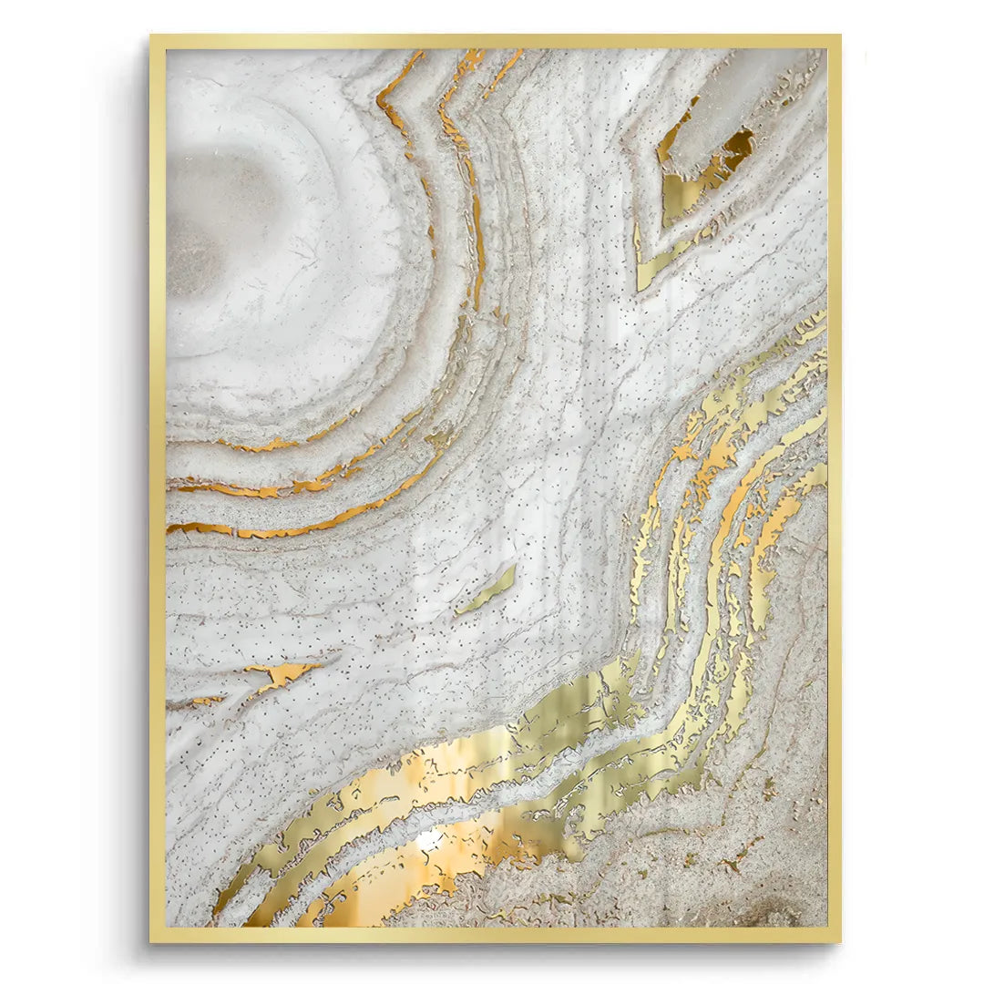 Golden Mineral Set of 2 - Fine Art - Jasmineart.ae