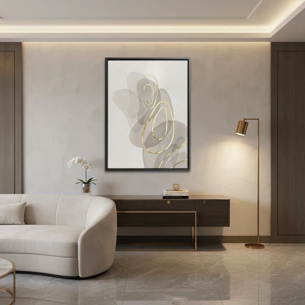 Golden Trace - Canvas - Jasmineart.ae