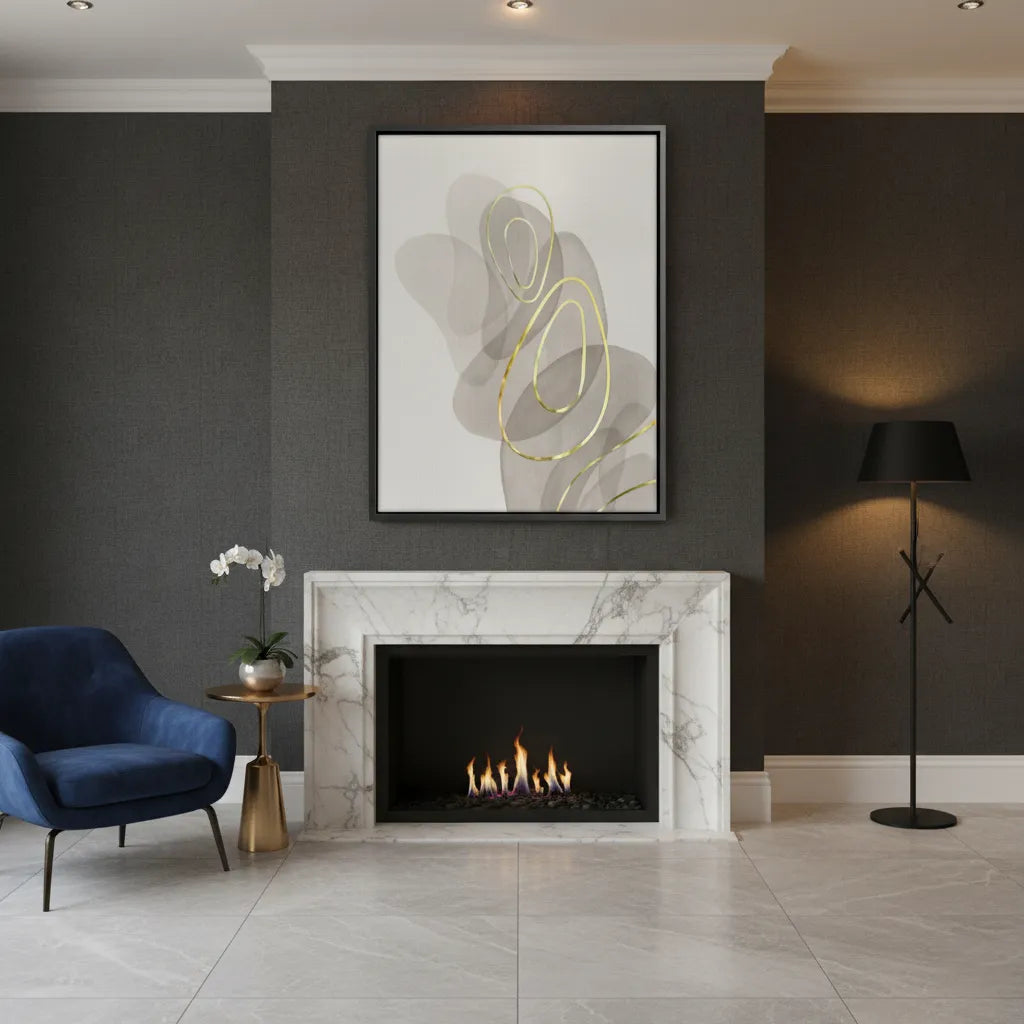 Golden Trace - Canvas - Jasmineart.ae