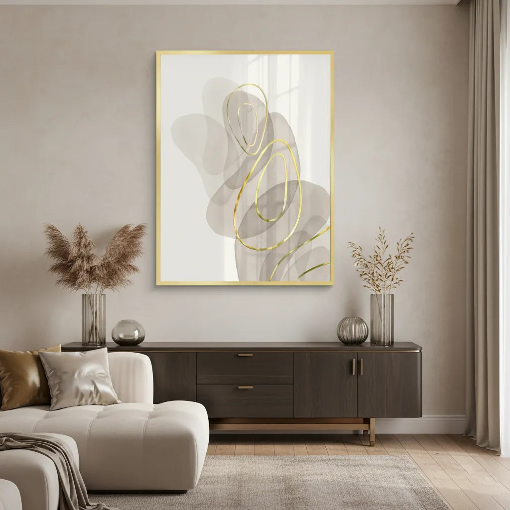Golden Trace - Fine Art - Jasmineart.ae